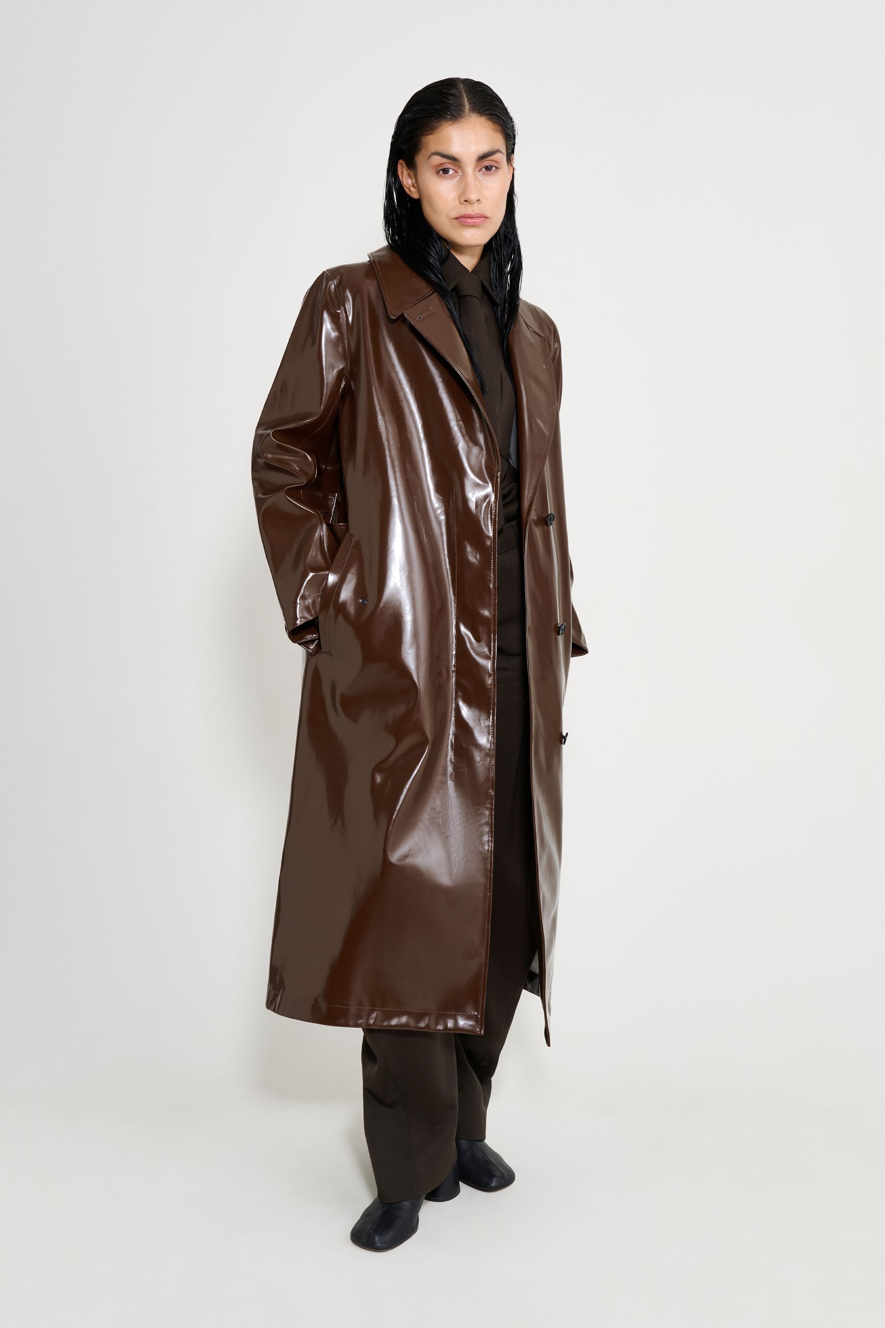 stutterheim wayfair opal trench coat dark brown women jackets trench-coats
